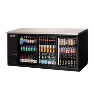Everest Refrigeration EBB90G-SD 89.25in Wide Three Section Glass Door Back Bar Refrigerator 