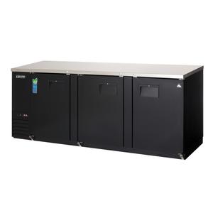 Everest Refrigeration EBB90-24 89.25in Wide Three Section Solid Door Back Bar Refrigerator 