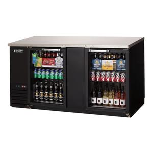 Everest Refrigeration EBB69G 68in Wide Two Section Glass Door Back Bar Refrigerator 