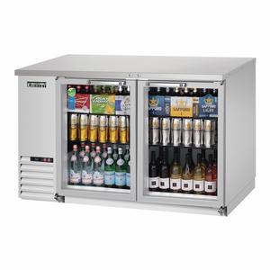 Everest Refrigeration EBB59G-SS 57.75in Wide Two Section Glass Door Back Bar Refrigerator 