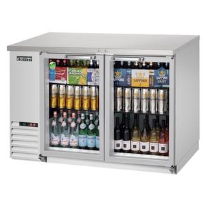 Everest Refrigeration EBB48G-SS 49in Wide Two Section Glass Door Back Bar Refrigerator 