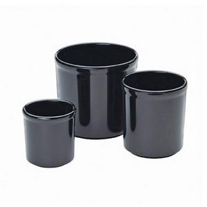Cal-Mil 1950-16-13 4in Dia. X 4.25"H Black Melamine 16oz Salad Crock - 4 Each 