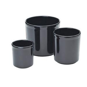 Cal-Mil 1950-32-13 5" Dia. x 5.5"H Black Melamine 32 oz. Salad Crock