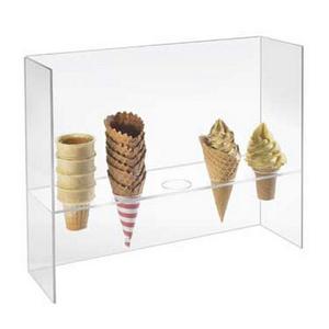 Cal-Mil 394 20" x 4" Clear Ice Cream Cone Holder w/ Sneezeguard