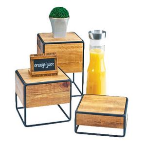 Cal-Mil 3562-3-99 Madera 8in x 8in x 3.5"H Rustic Pine Display Riser 