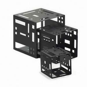 Cal-Mil 1607-7-13 Squared 7" x 7" Black Metal Cube Riser
