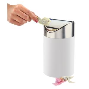 Cal-Mil 1717-15 Luxe 5" Dia. X 7"H White Countertop Trash Bin