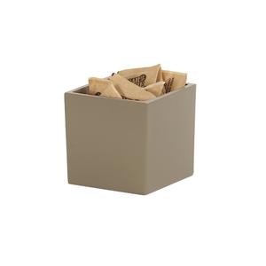 Cal-Mil 22055-4-125 4in x 4in x 4"H Square Taupe Resin Storage Jar - 3 Each 
