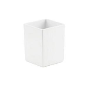 Cal-Mil C1432BODY 4" x 4" x 4"H White Melamine 12 oz. Storage Jar - 3 Each