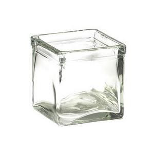 Cal-Mil C4X4GLCN 4" x 4" x 4"H Glass Storage Jar - 3 Each