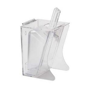 Cal-Mil 355 6in x 5.25in Clear Polycarbonate Scoop Holder with Hinged Lid 