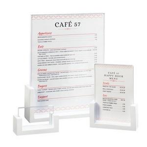 Cal-Mil 1510-46-15 4" x 6"H White Base U-Frame Card Holder - 6 Each