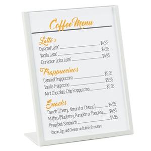 Cal-Mil 3671-811-15 8.5" x 11"H White Metal Tabletop Cardholder - 3 Each