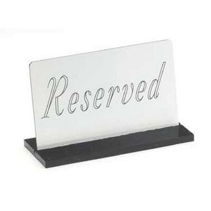 Cal-Mil 956-10 5in x 3"H Silver Engraved "Reserved" Message Holder - 1dz 