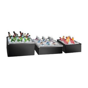 Cal-Mil BH4220-13 12" x 20" x 6"H Black Plastic Beverage Ice Housing