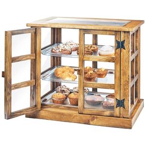 Cal-Mil 3621-99 Madera 17"x 25"x 23"H Rustic Pine 3-Tier Bakery Display Case