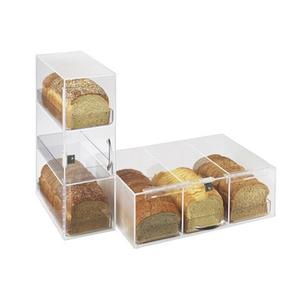 Cal-Mil 1204P-12 Classic 7in x 17in Clear Acrylic 3-Tier Stackable Bread Box 