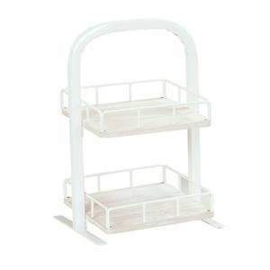 Cal-Mil 22435-2-113 Newport 14in x 12in White-Washed Pine Wood 2-Tier Merchandiser 