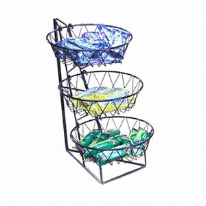 Cal-Mil 1292-3 12in x 18in x 22"H Black Wire 3-Tier Display Rack 