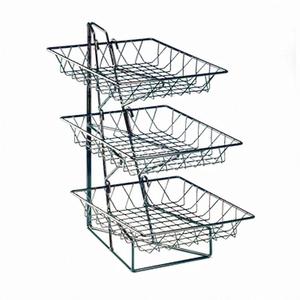 Cal-Mil 1293-3 12in x 19in x 20"H Black Wire 3-Tier Display Rack 