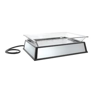 Cal-Mil IP101-220 27in x 19in x 10"H Black Plastic Ice Display Pedestal - 220V 