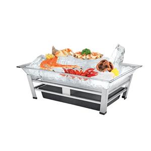 Cal-Mil IP1020-39 27in x 19in x 10"H Platinum Steel Ice Display Pedestal 