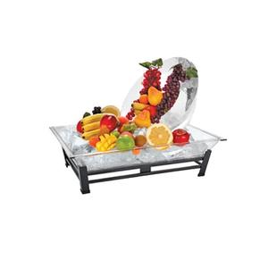 Cal-Mil IP102-13 28.5in x 20.5in x 10"H Black Steel Ice Display Pedestal 