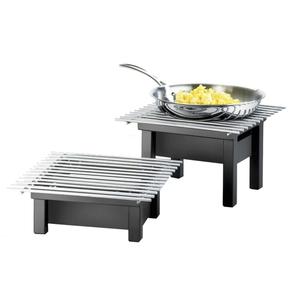 Cal-Mil 1348-12-13 Modern 12in x 12in Square Black Chafing Dish Stand 