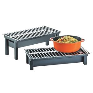 Cal-Mil 1409-22-13 Modern 22" x 12" Black Plastic Chafing Dish Stand