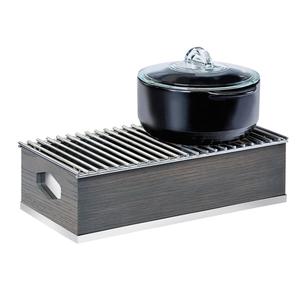 Cal-Mil 3813-83 Ashwood 19.5in x 10in x 5.5"H Gray Oak Chafing Dish Frame 