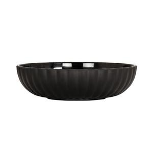 Cal-Mil 22470-8-13 8.25"Dia. x 2.5"H Matte Black 46oz Scalloped Bowl - 6 Each 