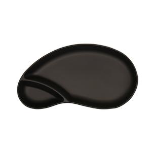 Cal-Mil 22480-13 11.25in x 6.25in Black Melamine 2-Section Chip & Dip Bowl 
