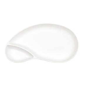 Cal-Mil 22480-15 11.25in x 6.25in White Melamine 2-Section Chip & Dip Bowl 
