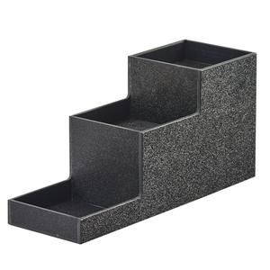 Cal-Mil 3665-13 4.5in x 14.25in x 6"H Black Plastic 3-Tier Display Stand 