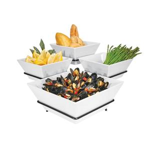 Cal-Mil SR1010-13 Gourmet 19" x 19" x 11"H Black Metal 3-Tier Display Stand
