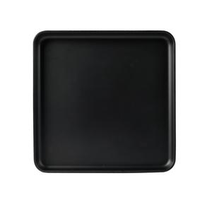 Cal-Mil 22025-11-13 Hudson 11in x 11in Black Melamine Raised Rim Plate - 6 Each 