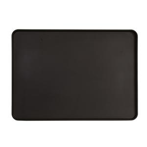 Cal-Mil 22025-1813-13 Hudson 18" x 13" Black Melamine Low Rim Plate - 6 Each