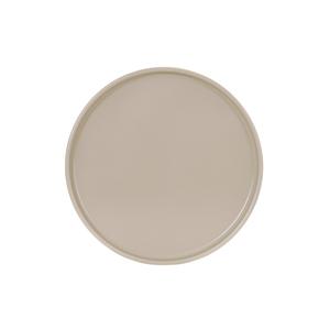Cal-Mil 22026-8-125 Hudson 8.25in Dia. Taupe Melamine Low Rim Plate - 6 Each 