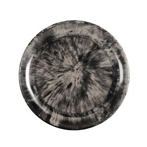 Cal-Mil 22351-7-120 Reactive 7in Dia. Glossy Melamine Black Coupe Plate - 6 Each 