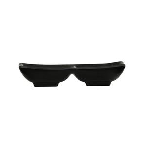 Cal-Mil 24032-2-13 Nomi 7in x 3.5in x 1.5"H Black Melamine (2) Compartment Plate 