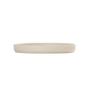 Cal-Mil 26107-12-103 Arista 12in Dia. Matte Ivory Melamine Raised Rim Plate 