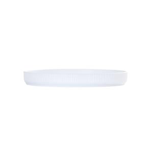 Cal-Mil 26107-12-15 Arista 12in Dia. Matte White Melamine Raised Rim Plate 