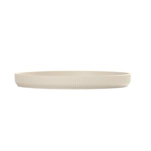 Cal-Mil 26107-14-103 Arista 14in Dia. Matte Ivory Melamine Raised Rim Plate 