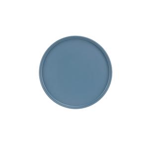 Cal-Mil 22026-10-111 10.25in Dia. x 1"H Stone Blue Low Rim Plate - 6 Each 
