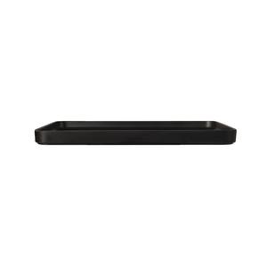 Cal-Mil 22025-13-13 Hudson 11" x 9.5" Black Melamine Raised Rim Platter - 6 Each