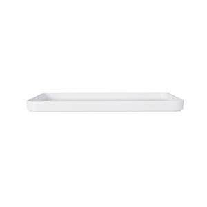 Cal-Mil 22025-13-15 Hudson 11" x 9.5" White Melamine Raised Rim Platter - 6 Each