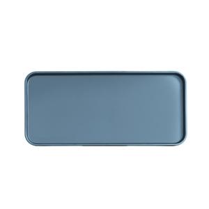 Cal-Mil 22025-613-111 Hudson 13in x 6in Stone Blue Melamine Low Rim Plate - 6 Each 
