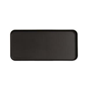 Cal-Mil 22025-613-13 Hudson 13in x 6in Black Melamine Low Rim Plate - 6 Each 