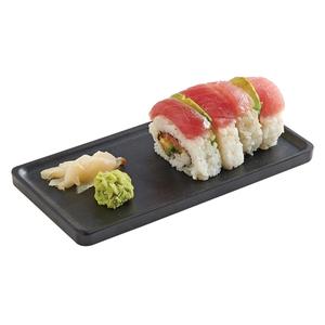 Cal-Mil 22098-13 8in x 4in Black Melamine Stackable Serving Tray - 3 Each 