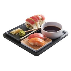 Cal-Mil 22099-13 9in x 9in Black Melamine Stackable Serving Tray - 3 Each 